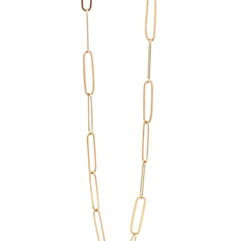 18K Yellow Gold Bracelet Paperclip 0.96 gram Size 8 inches - Picture 2 of 8